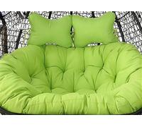 Coussin de chaise suspendue en forme d'œuf double avec 2 appuie-tête, coussin de remplacement imperméable pour hamac à bascule en rotin de jardin, pour chaise suspendue en panier, 150x110 cm (K)