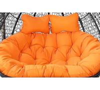 Coussin de chaise suspendue en forme d'œuf double avec 2 appuie-tête, coussin de remplacement pour hamac à bascule en rotin de jardin, imperméable, pour 2 places, pour chaise en panier suspendu