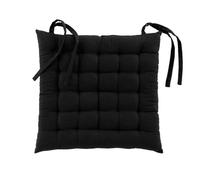Douceur d'Intérieur - Assise matelassée Twily - 38 x 38 cm - Coton & polyester recyclé - Noir