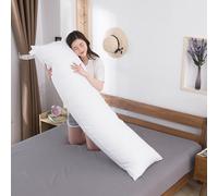 Coussin de corps complet pour adultes - Coussin de corps doux pour soutenir la tête et le dos, coussin long pour les personnes dormant sur le côté, super doux et durable, blanc, 40 x 120 cm