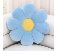 Coussin de décoration en forme de fleur Unyqoos® en peluche, bleu, diamètre 38 cm, en microfibre avec rembourrage en coton PP – Coussin décoratif et de siège pour lit, canapé, fauteuil