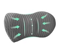 Coussin de dos en maille 4D - vidaXL - Gris - 47x24x13 cm - Matériau respirant - Housse amovible - Design moderne