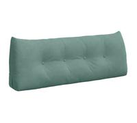 Coussin de dos en velours - vidaXL - 120x24x50 cm - Vert mer - Housse amovible - Poche latérale - Soutien ergonomique