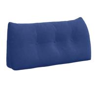 Coussin de dos en velours - vidaXL - Bleu - 100x24x50 cm - Housse amovible - Poche latérale - Soutien ergonomique