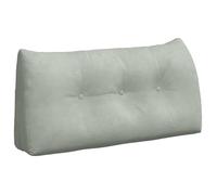 Coussin de dos en velours - vidaXL - Gris clair - 100x24x50 cm - Housse amovible - Poche latérale - Soutien ergonomique