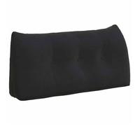 Coussin de dos en velours - vidaXL - Noir - 100x24x50 cm - Housse amovible - Poche latérale - Soutien ergonomique
