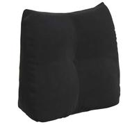 Coussin de dos en velours - vidaXL - Noir - 45x24x50 cm - Housse amovible - Soutien ergonomique - Poche latérale