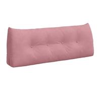 Coussin de dos en velours - vidaXL - Rose - 120x24x50 cm - Housse amovible - Poche latérale - Soutien ergonomique
