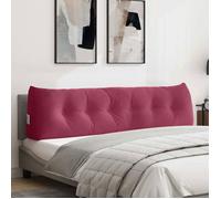 Coussin de dos - VIDAXL - 180 x 24 x 50 cm - Velours bordeaux - Garnissage fibres polyester - Housse amovible