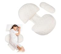 Coussin de grossesse, double cale réglable, design multifonctionnel, BLANC