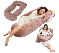 Coussin de grossesse ergonomique en forme de J Unyqoos® – housse en velours doux, amovible et lavable, offrant un soutien ciblé pour la tête, le cou, le ventre, le dos et les côtés