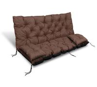 Coussin de jardin 150x60x50 cm + 2 coussins pour balancelle imperméable marron
