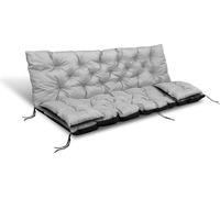 Coussin de jardin 150x60x50 cm + 2 coussins pour balançoire hollywoodienne imperméable gris clair