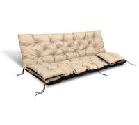 Coussin de jardin 180x60x50 cm + 2 coussins pour balançoire hollywoodienne imperméable beige