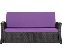Coussin de jardin en polyrotin - Coussin pour chaise d'extérieur - Confort d'assise optimal - Tissu résistant aux intempéries - 160 x 60 x 50 cm - Cuir noir intense