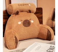 Coussin de lecture Kawaii doux avec housse lavable, Lecture Lit Adulte avec Soutien du Cou/Bras pour Support Lombaire au Lit pour regarder la télévision, les jeux vidéo, les voitures (Capybara brun)