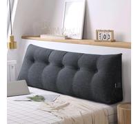 Coussin de Lecture pour lit ou canapé, Traversin Gros Coussin Dossier Corduroy，Oreiller Triangulaire Coussin Coin, tête de lit，Coussin pour Lombaire Jambe, cale Dos Plage, B, 160*50*20cm, Deva Grey
