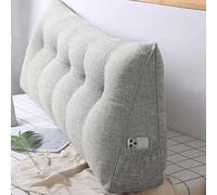 Coussin de Lecture pour lit ou canapé, Traversin Gros Coussin Dossier Corduroy，Oreiller Triangulaire Coussin Coin, tête de lit， pour Lombaire Jambe, cale Dos Plage, B, 160*50*20cm, Silver Lime
