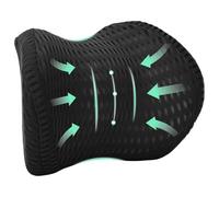 Coussin de nuque en mousse viscoélastique - Noir - 30,5 x 21,5 x 13 cm - Ergonomique avec maille 4D respirante - Rembourrage en mousse à mémoire de forme - Housse lavable - Idéal pour les voyages, le