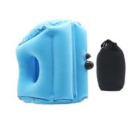 Coussin de nuque gonflable pour en avion | Appui-tête portable, léger, compact, doux, respirant, réglable, gonflage rapide, pour avions de plein air, bleu ciel