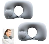 Coussin de nuque gonflable Unyqoos® (lot de 2), avec revêtement doux, support cervical à 360°, compact et léger, avec valve réglable – idéal pour l'avion, le train, la voiture, le camping et le bureau