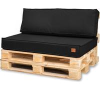 Coussin de palette 120 x 80 Set pour meubles en palettes Euro palettes Coussin de siège EU Canapé en palettes Le set se compose de 2 parties en couleur : noir