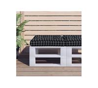 Vidaxl Coussin De Palette Motif À Carreaux Noir 60x60x12 Cm Tissu