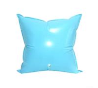Coussin de piscine gonflable pour hivernage des piscines au sol, coussin d'air rond protège la housse contre les dommages causés par la glace et la neige, bleu clair, 113 cm (carré 113 cm)