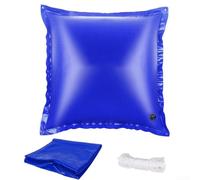 Coussin de piscine gonflable pour hivernage des piscines au sol - Coussin d'air rond protégeant la housse contre les dommages causés par la glace et la neige - Bleu clair - 113 cm (bleu foncé 122 cm)