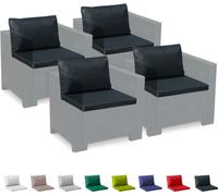 Coussin de remplacement pour ensemble de salon de jardin en rotin étanche 4 places Bica Grand Soleil - Noir