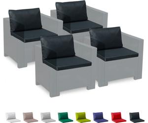 Coussin de remplacement pour ensemble de salon de jardin en rotin étanche 4 places Bica Grand Soleil - Noir