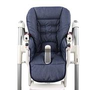 Coussin de siège compatible avec Peg Perego Prima Pappa Diner (bleu marine | Housse de rechange, matériau robuste et résistant, rembourrage doux, lavable