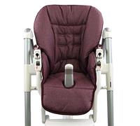 Coussin de siège compatible avec Peg Perego Prima Pappa Diner (bordeaux | Housse de rechange, matériau robuste et résistant, rembourrage doux, lavable