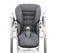 Coussin de siège compatible avec Peg Perego Prima Pappa Diner (gris foncé | Housse de rechange, matériau robuste et résistant, rembourrage doux, lavable