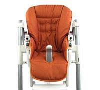 Coussin de siège compatible avec Peg Perego Prima Pappa Diner (orange chiné | Housse de rechange, matériau robuste et résistant, rembourrage doux, lavable