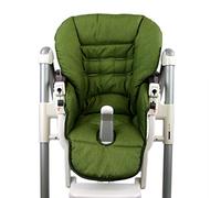 Coussin de siège compatible avec Peg Perego Prima Pappa Diner (vert chiné) | Housse de rechange, matériau robuste et résistant, rembourrage doux, lavable