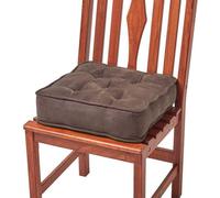 Coussin de siège confortable Unyqoos® marron, 40x40x10 cm – Housse en velours, rembourrage en polyester, fixation sécurisée, soutien pour le dos et les genoux, idéal pour les chaises et les voitures