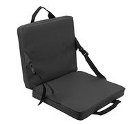 Coussin de siège de Stade Portable, Chaise de Sol rembourrée Pliante extérieure avec Support Dorsal et Poche de Rangement, siège de Gradin de Stade léger pour événements Sportifs,(Le Noir)