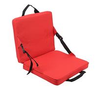 Coussin de siège de Stade Portable, Chaise de Sol rembourrée Pliante extérieure avec Support Dorsal et Poche de Rangement, siège de Gradin de Stade léger pour événements Sportifs,(Rouge)