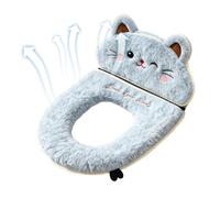 Coussin de siège de toilette épais avec poignée et fermeture éclair | Coussin de pot chaud pour salle de bain, toilettes, maison, hôtel, infirmière, douche, appartement, bleu