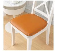 Coussin de Siège en Cuir, Galettes de Chaise de Salle à Manger Douce 40/43/50 Sans Glissement Coussin de Siège de Chaise à Manger en Terre Imperméable for Chaises de Bureau de Salle(Orange,1pc:40x43cm