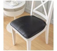 Coussin de Siège en Cuir, Galettes de Chaise de Salle à Manger Douce 40/43/50 Sans Glissement Coussin de Siège de Chaise à Manger en Terre Imperméable for Chaises de Bureau de Salle(Black,2pcs:40x43cm