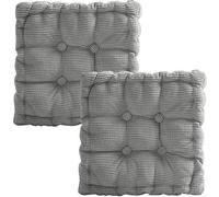 Coussin de siège extérieur Unyqoos®, lot de 2, couleur gris clair, revêtement en polaire, rembourrage 100% coton PP, forme stable et lavable, idéal pour le jardin et le balcon