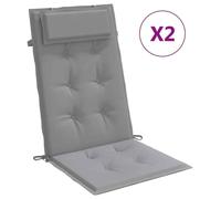 Coussin de siège Hochlehner pour chaise et fauteuil de jardin, avec appui-tête, imperméable, antidérapant, lavable en machine. Longueur : 120 cm. Couleur : gris (6)