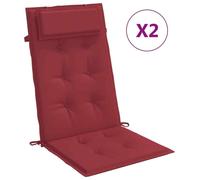 Coussin de siège Hochlehner pour fauteuil de jardin et fauteuil, avec appui-tête, imperméable, antidérapant, lavable en machine. Longueur : 120 cm. Couleur : bordeaux