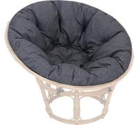 Coussin de siège Papasan - Détente en extérieur - 114 x 114 cm - Bleu - Tissu Oeko-Tex