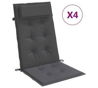 Coussin de siège pour chaise et fauteuil de jardin, avec appui-tête, imperméable, antidérapant, lavable en machine. Longueur : 120 cm. Couleur : anthracite (2 pièces)