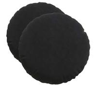Vidaxl Coussins De Siège 2 Pcs Noir Ø 40 X 13 Cm Velours