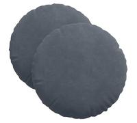 Vidaxl Coussins De Siège 2 Pcs Gris Foncé Ø 40 X 13 Cm Velours