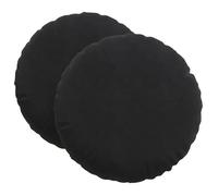 Coussin de siège rond en velours - vidaXL - Noir - Ø 40 x 13 cm - Housses amovibles - Style moderne